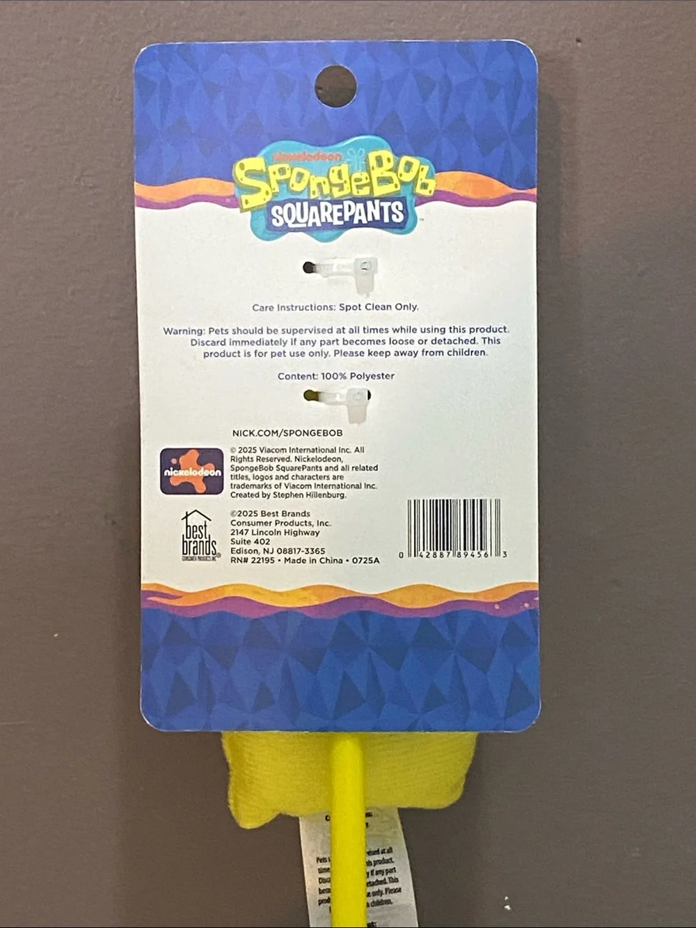 SpongeBob SquarePants Plush Cat Teaser Toy